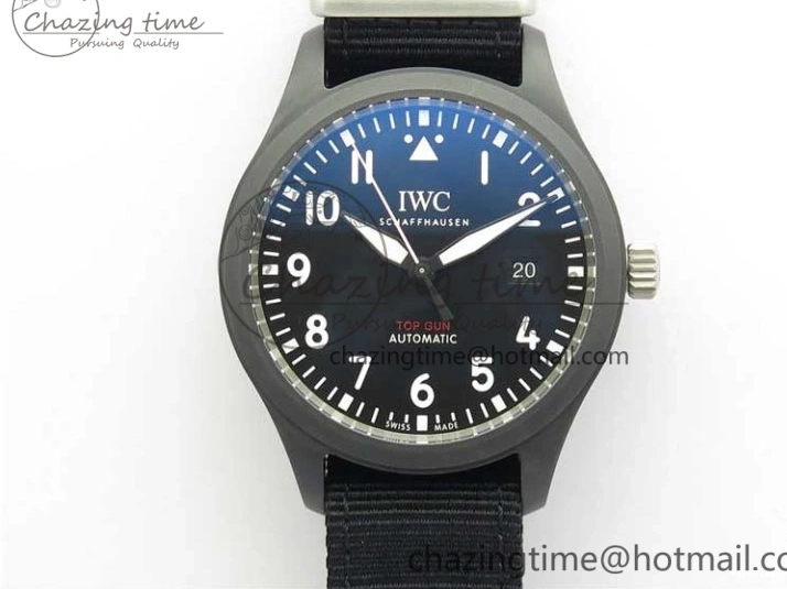 MIROTIME 0223 Pilot IW326901 Real Ceramic MK 1:1 Best Edition Black Dial On Nylon Strap MIYOTA FastDry 7126